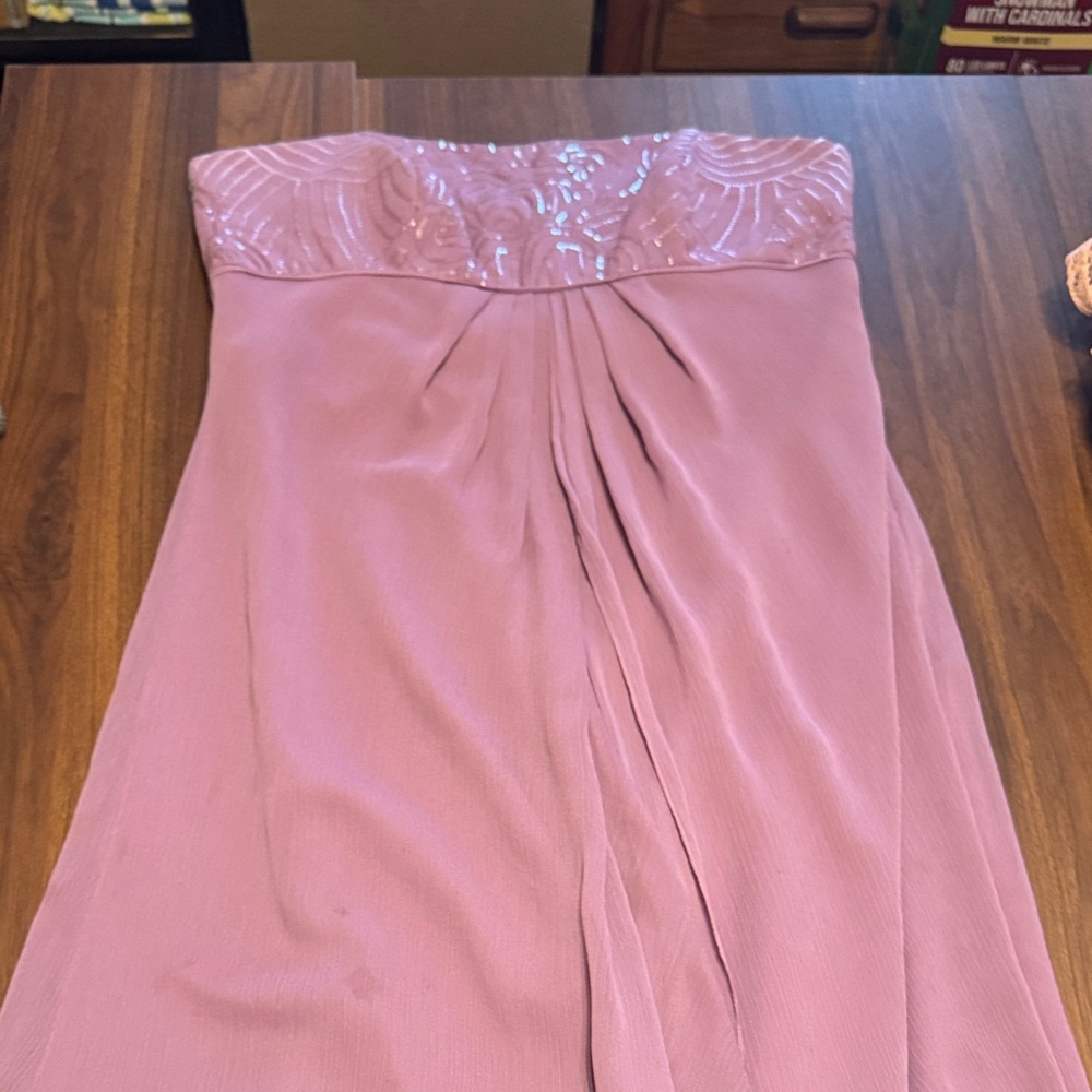 David's Bridal Strapless Mauve/Light Purple Dress